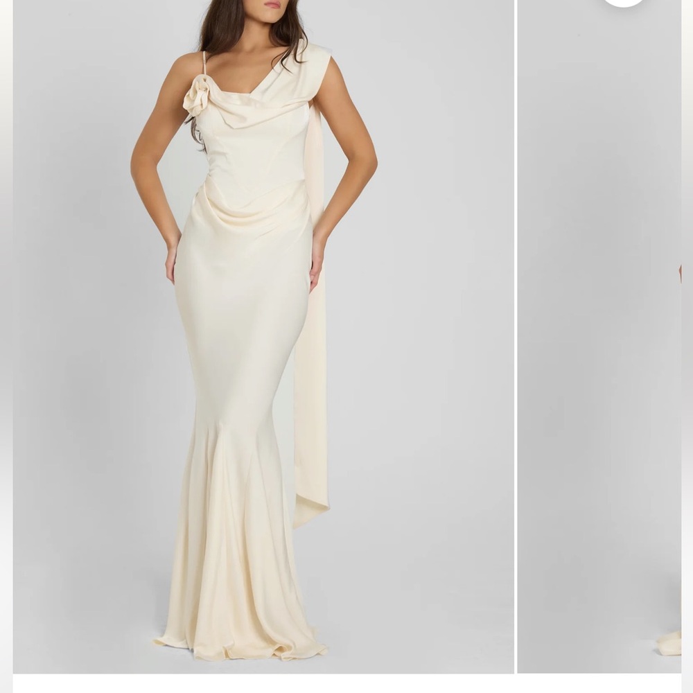 Elegant Ivory Satin Gown